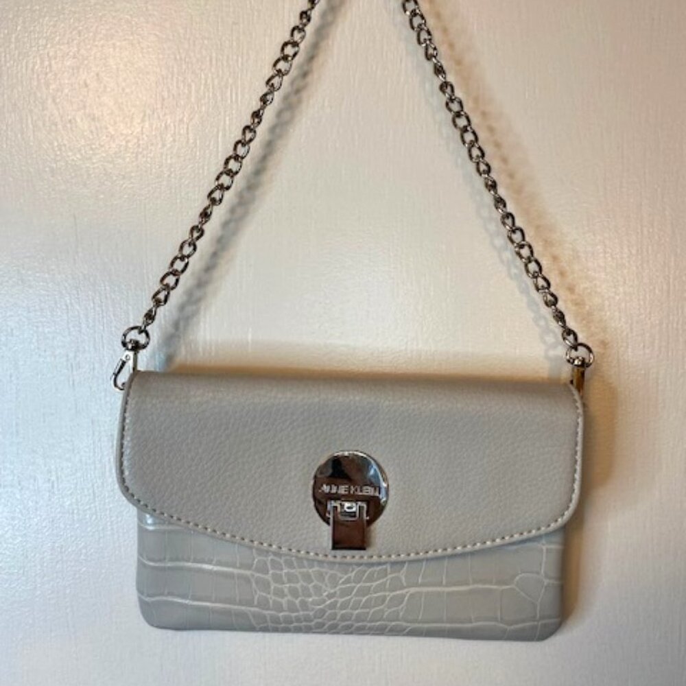 Anne Klein gray clutch bag